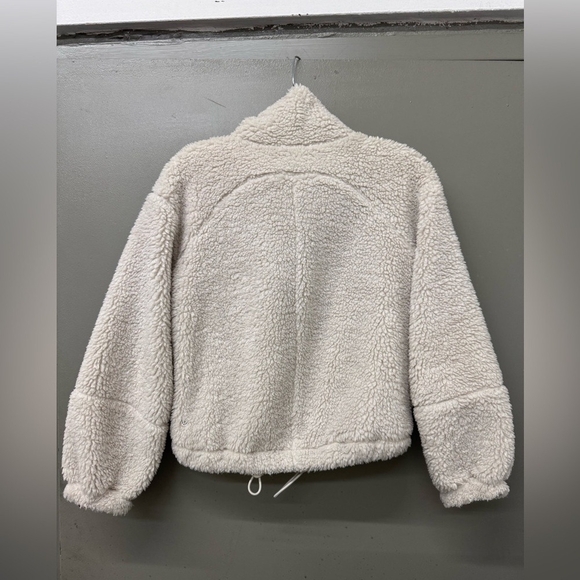 Lululemon Cinchable Fleece Zip-Up in White Opal size 8 Sherpa - Picture 2 of 3